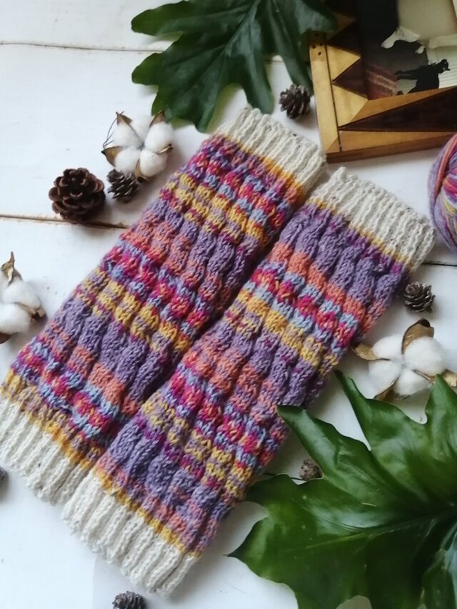 【M】朝の夢〜オパール毛糸のレッグウォーマー