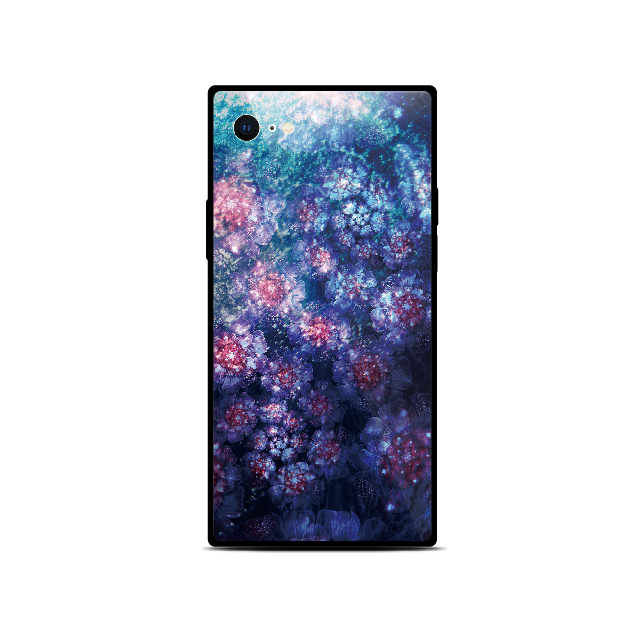 牡丹 - 和風 四角型 強化ガラスiPhoneケース【iPhone全機種対応
