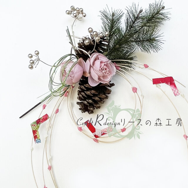 お正月リース♪No.10 お正月飾り松ともち花のリース NYP-17 | iichi 日々の暮らしを心地よく