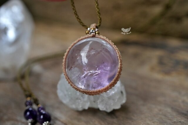 ぷっくり透明☆大粒☆アメシスト マクラメネックレス1333 | iichi 日々