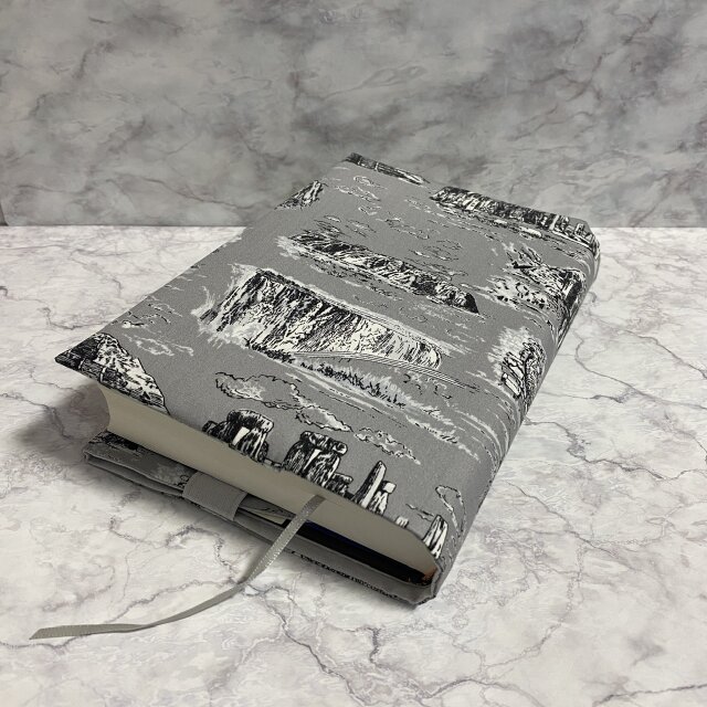 四六判ハードカバー用ブックカバー 世界遺産グレー