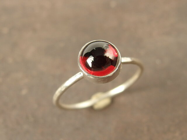 ガーネット カボション 925 シルバー ヴィンテージ バンド リング 銀 指輪 カボション ガーネット シルバーリング FSR116-GA - Free Style