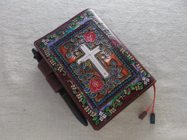 ほぼ日手帳対応　牛革文庫サイズ手帳　刻印＆拭き染め ほぼ日手帳対応 牛革文庫サイズ手帳 刻印＆拭き染め | iichi 日々の