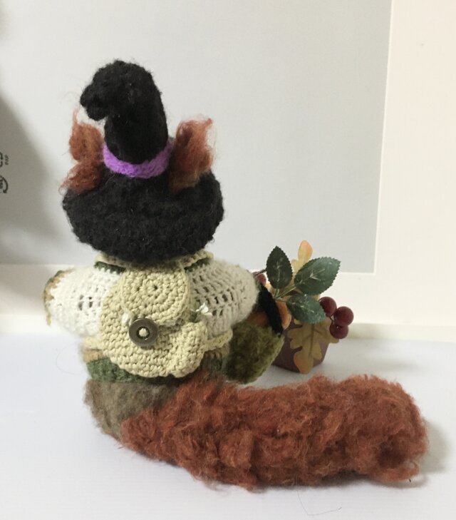 羊毛フェルト　アレンジメント　ハンドメイド 羊毛フェルトとドライフラワーのアレンジメントキット（シマエナガ