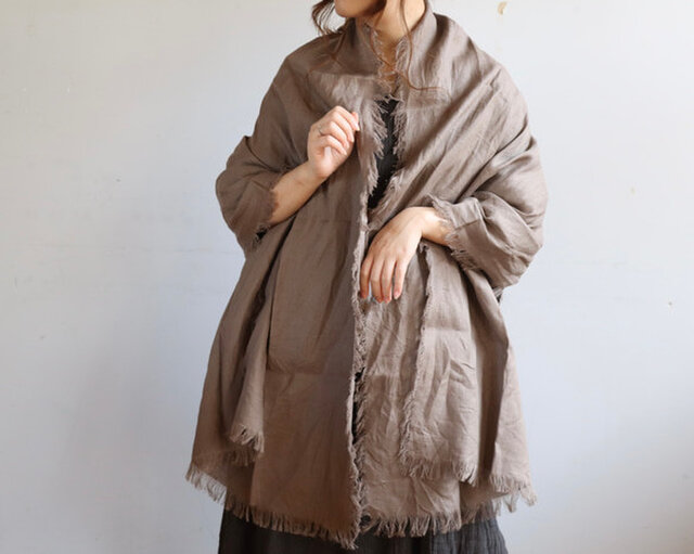 200cm】リネンの経年変化を楽しむ／リネンストール／切りっぱなし