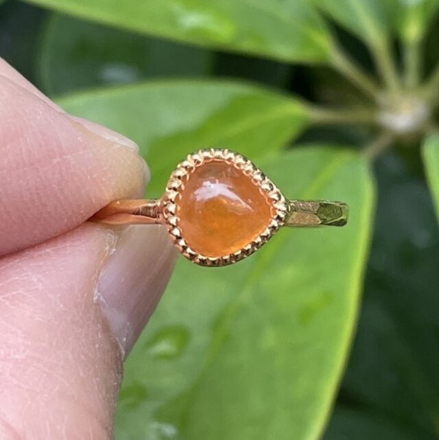 スペサルティンガーネット ダイヤモンド リング GA 0.82ct D