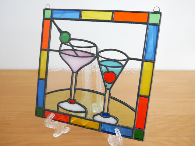 ステンドグラス ミニパネル カクテル 15cm | iichi 日々の暮らしを