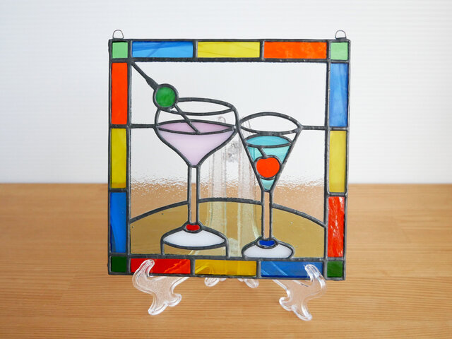 ステンドグラス ミニパネル カクテル 15cm | iichi 日々の暮らしを