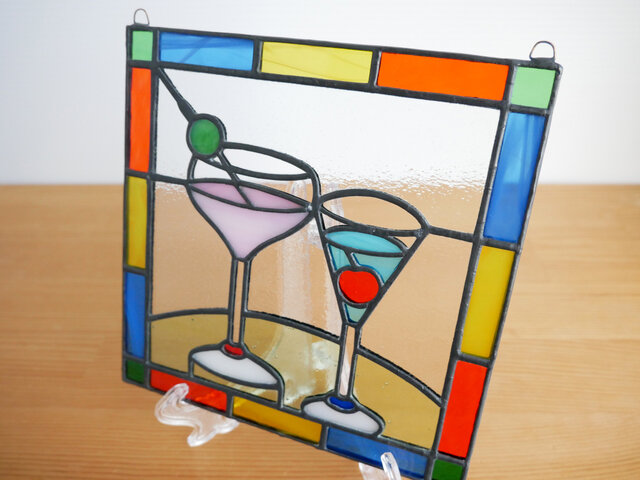 ステンドグラス ミニパネル カクテル 15cm | iichi 日々の暮らしを