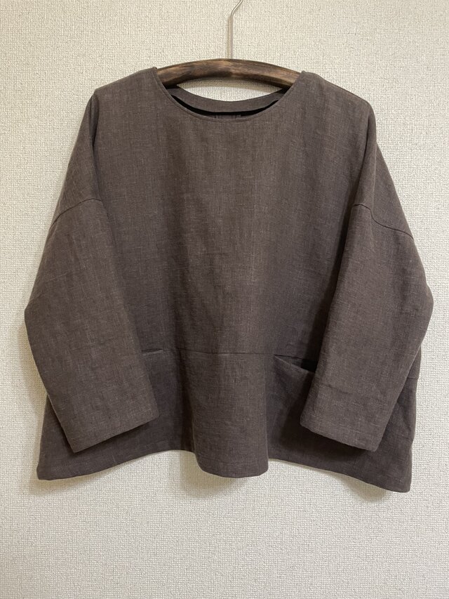 起毛リネン  シンプルブラウス