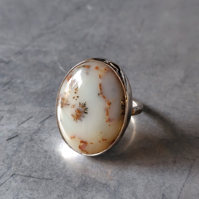 デンドリティックオパール(メルリナイト)シルバーリング#11.5