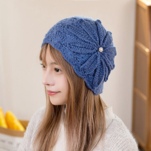 手編み 【Lady's】オシャレな帽子 ブラック | iichi 日々の暮らしを