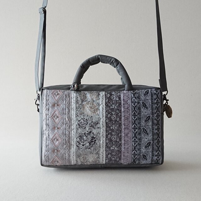 GRAY FRANCE RIBBON 2WAY MINI BAG
