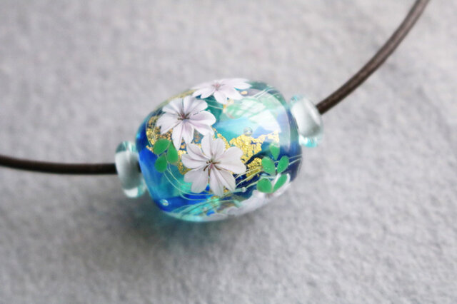 激レア トンボ玉 ガラス玉 12点セット　目玉おやじ 桜　とんぼ玉 桜のとんぼ玉（ガラス玉）水色 | iichi 日々の暮らしを心地よく
