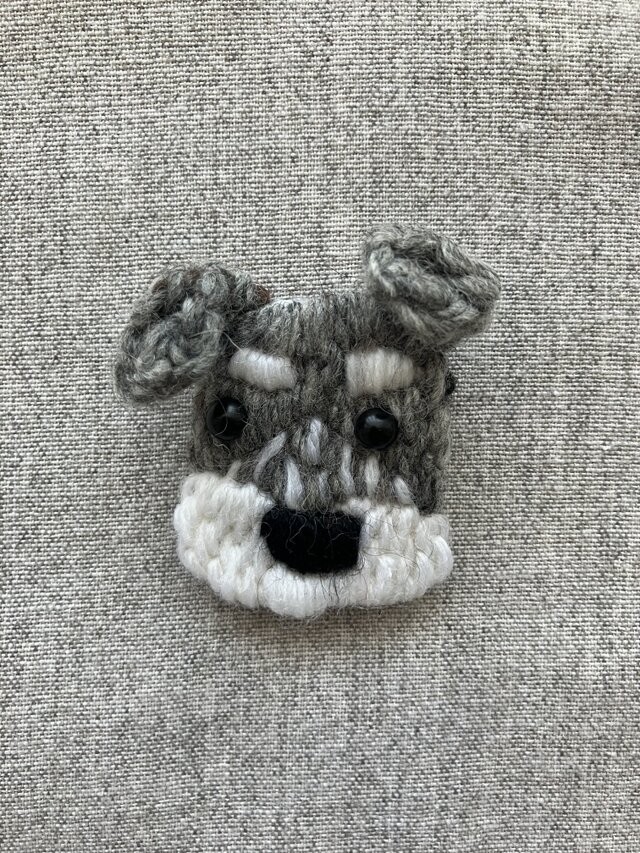 シュナウザー　グレー（お顔）＊ブローチ