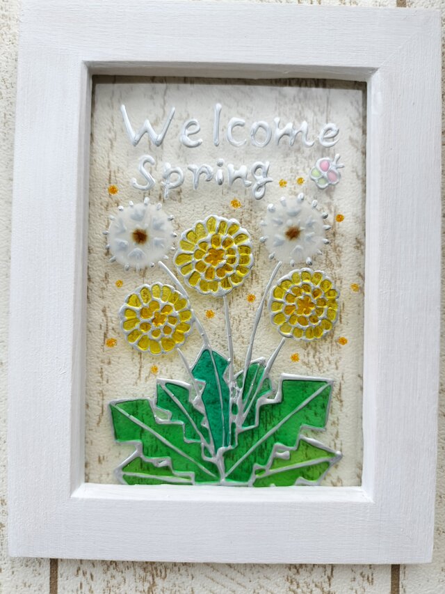 送料無料*ステンドグラス風*たんぽぽ･春･ハンドメイド♪