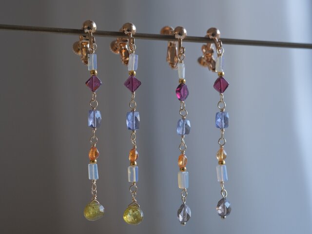天然石　イヤリング Árstíðabundin skemmtun earring：天然石ピアス・イヤリング