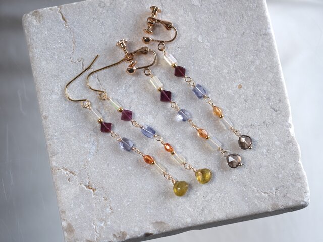天然石　イヤリング Árstíðabundin skemmtun earring：天然石ピアス・イヤリング