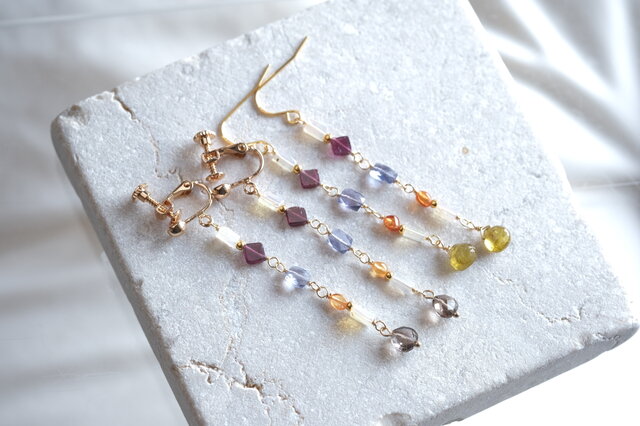天然石　イヤリング Árstíðabundin skemmtun earring：天然石ピアス・イヤリング