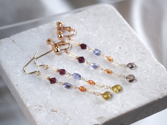 Árstíðabundin skemmtun earring：天然石ピアス・イヤリング