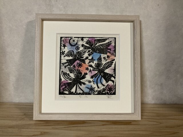 額装木版画「聖夜」 | iichi 日々の暮らしを心地よくするハンドメイド