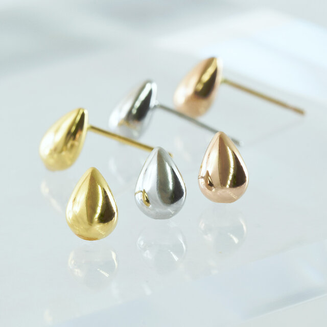 K18WG 雫 ピアス 【M】CD031-CIBS | iichi 日々の暮らしを心地よくする