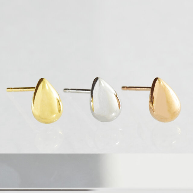 K18WG 雫 ピアス 【M】CD031-CIBS | iichi 日々の暮らしを心地よくする