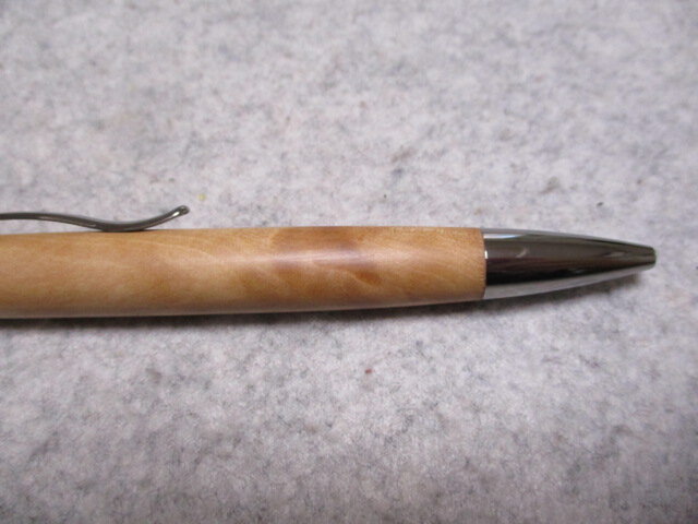 椿の木 縮み杢 椿油仕上げ 回転式ロングパトリオットボールペン