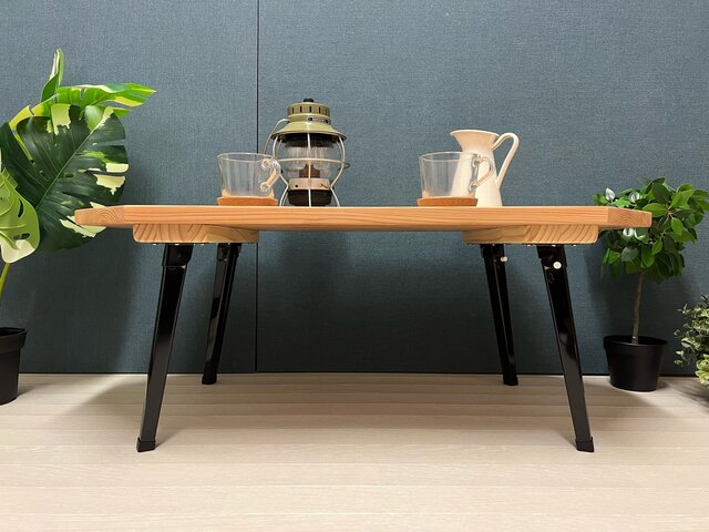 送料無料】 ローテーブル 長方形 120cm 70cm 杉 折り畳み脚 木組