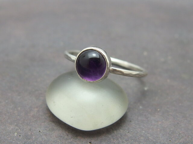 アメジストリング 【silver】 6㎜ カボション | iichi 日々の暮らしを