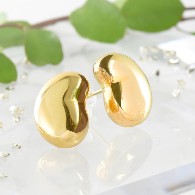 K18YG ビーンズ ピアス【M】CD035-CIBS