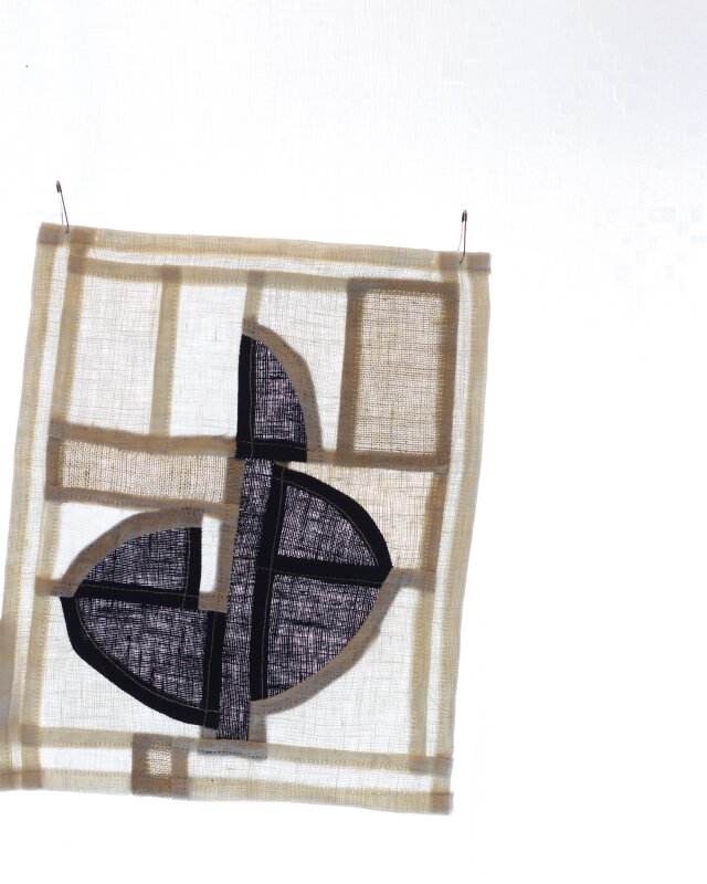 ポジャギタペストリー「花」11×24cm