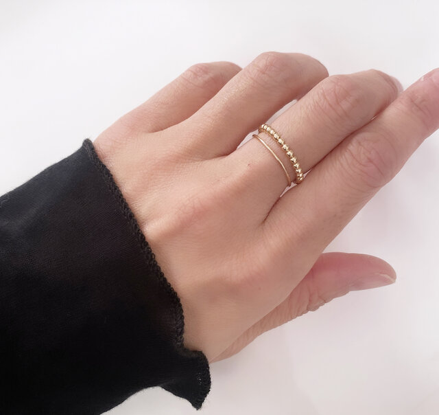 6号〜14号】 petit ball ring 2連 指輪 | iichi 日々の暮らしを 6号〜14号】 petit ball ring 2連 指輪 | iichi 日々の暮らしを