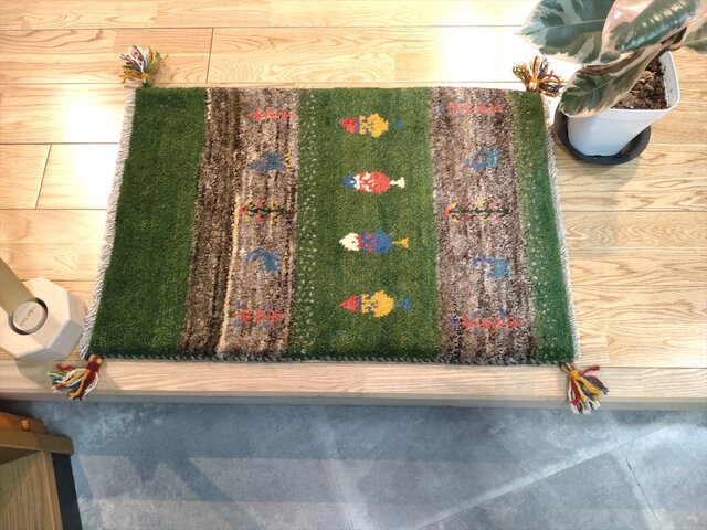 新規入荷】ペルシャ ギャッベ 玄関マット大 115x85cm 生命の木