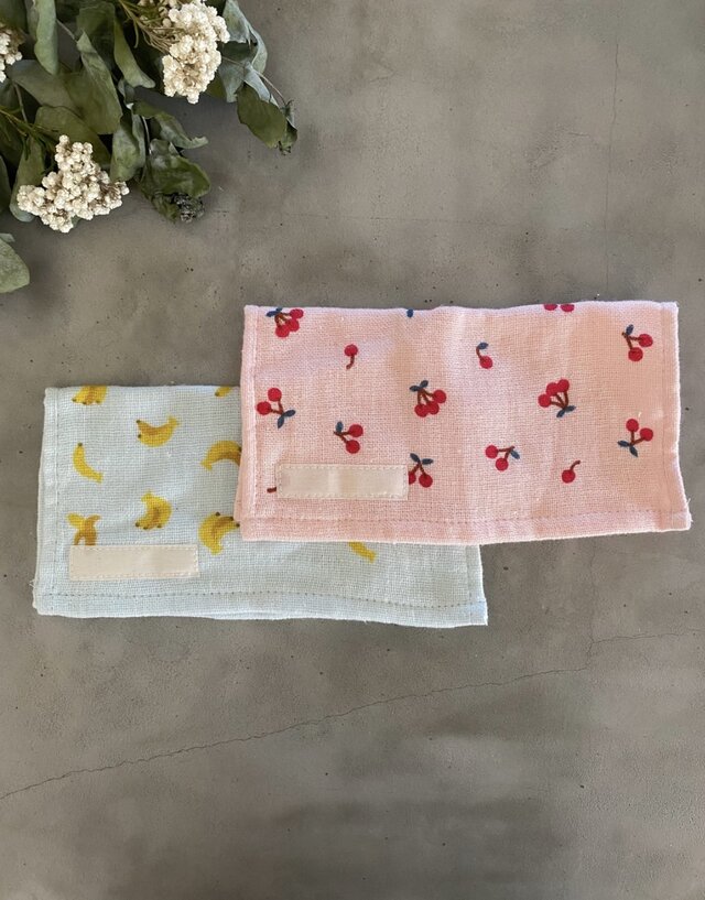 （20×20）さくらんぼ　バナナ　タオル　ミニタオル