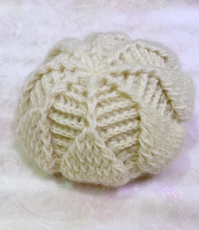 【Lady's】ほっこりあたたか冬帽子　ベージュ