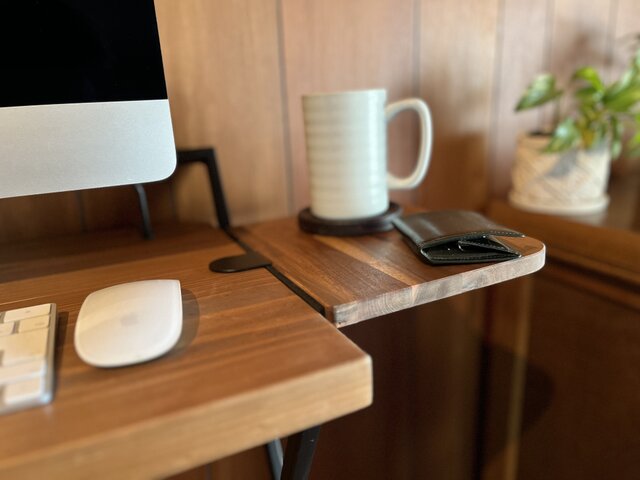 クラシックスタイル木製テーブル　肘掛け机　シド⑤ デスク拡張テーブル 肘掛け クランプ式 木製 肘と腕サポート