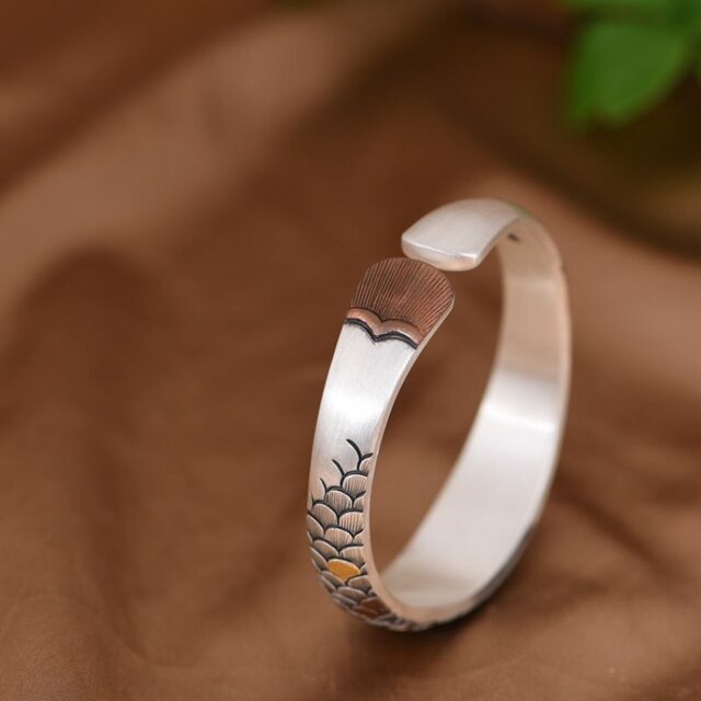純銀 バングル リング 腕輪 指輪 セット デザイン-
