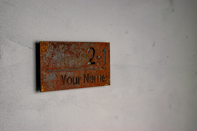 サビ鉄板 表札】アイアン製プレート表札 さび 錆 インダストリアル
