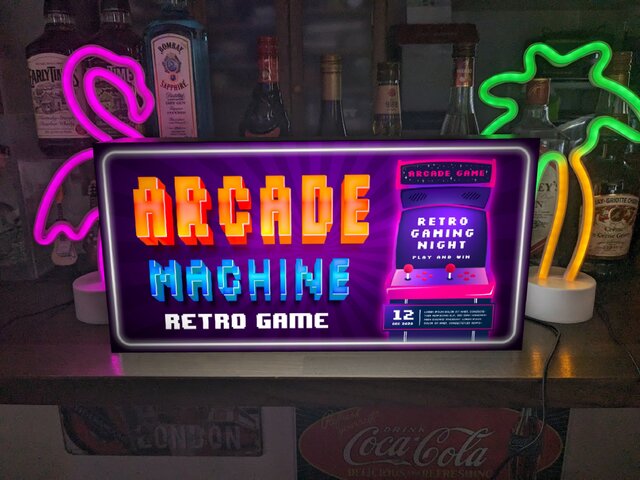 【Lサイズ】ゲームルーム レトロゲーム 照明 看板 置物 雑貨 ライトBOX Amazon.co.jp: 【Lサイズ】アーケードゲーム ゲームセンター
