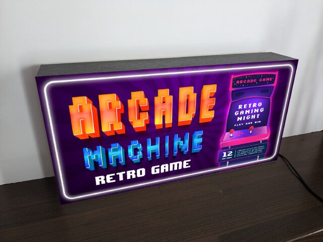 【Lサイズ】ゲームセンター レトロゲーム 照明 看板 置物 雑貨 ライトBOX it-66335e7d4ca23-1200.jpg