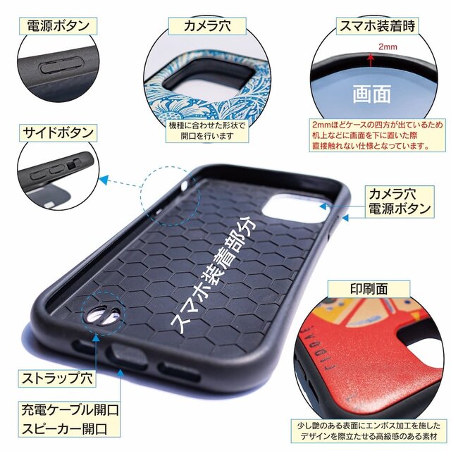 マッチラベル 酒 たぬき】スマホケース グリップケース 名画
