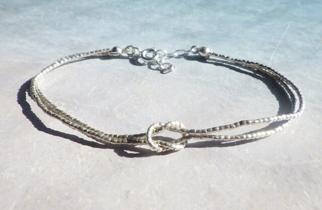 sv925 *Karen Silver double strand bracelet 極小カレンシルバーの2連