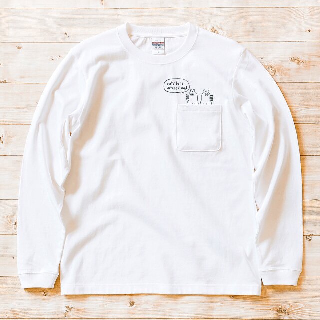 【 長袖 ポケット付 Tシャツ 】『イヌ科のフタリ』 男女兼用 ロンT 犬