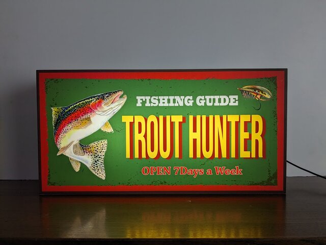 【秋の渓流 Lサイズ】フライフッシング 毛鉤 釣り看板 置物 雑貨 ライトBOX it-65a500d0a0d8a-1200.jpg