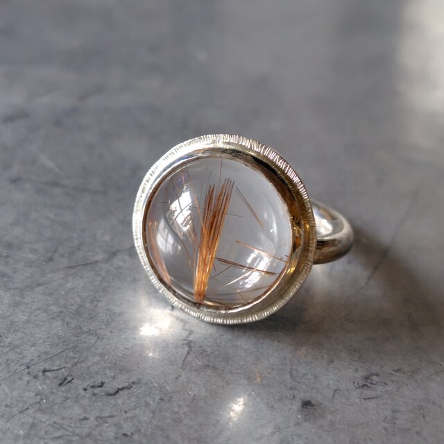 レッドルチルクォーツシルバーリング#13.5