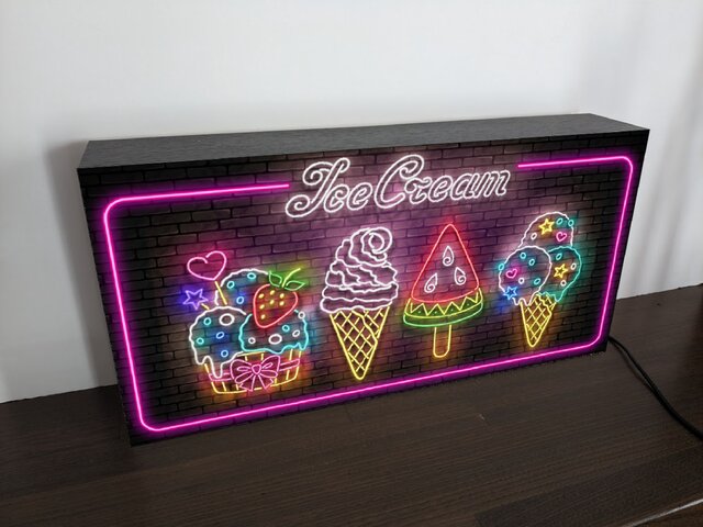 【Lサイズ】氷 かき氷 お祭り アイスクリーム 看板 置物 雑貨 ライトBOX Amazon.co.jp: 【Lサイズ】氷 かき氷 お祭り アイスクリーム