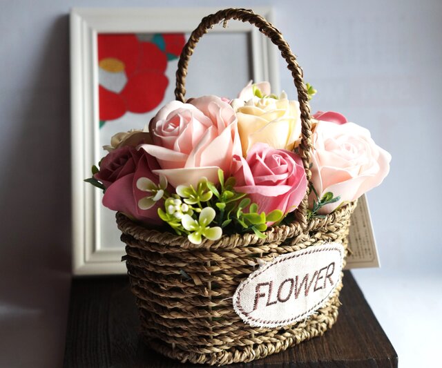 フラワーソープバスケットNo.383 フラワーソープバスケットNo.383 フラワー バスケット