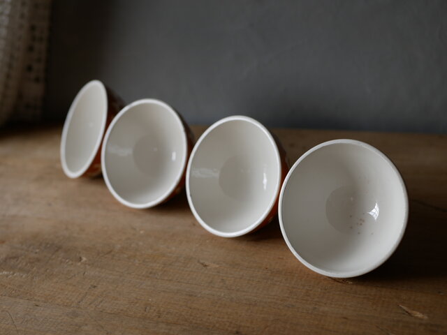 うろこ柄 ミニ カフェオレボウル フランスアンティーク ブロカントの