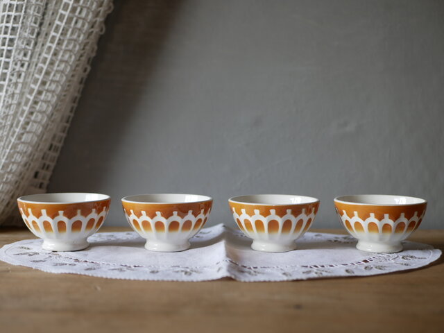 うろこ柄 ミニ カフェオレボウル フランスアンティーク ブロカントの